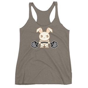 Bunny Rabbit Deadlift Cute Cartoon, Workout tanks for women, Bodybuilding, Weightlifting, Powerlifting, Crossfit, Fitness, Gym, Workout image 6