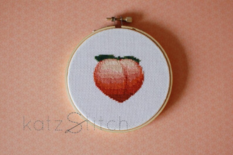 PDF Peach Emoji Cross Stitch Pattern Etsy