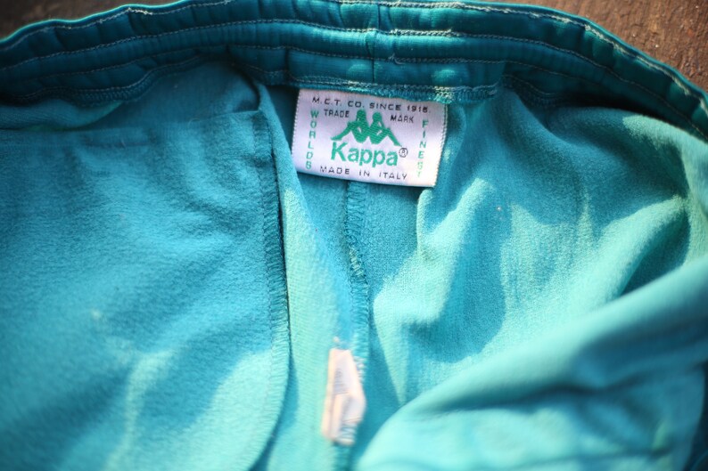 Vintage Kappa Wide Pants 90s Turqoise Jogger Track Loose PantsVintage Waistband Street SweatpantsRetro Hipster Hip Hop Street Swag