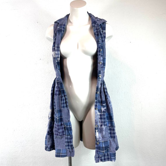 1990s Laundry by Shelli Segal Patchwork Chambray … - image 7