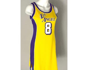 los angeles jersey dress Los Angeles Lakers Hardwood Classics Women's Small Retro Blue Jersey Dress New