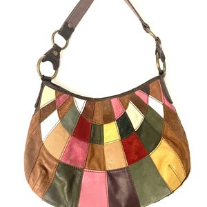 Torba typu hobo na ramię Vintage Lucky Brand z imitacji skóry, wielokolorowa, w stylu boho