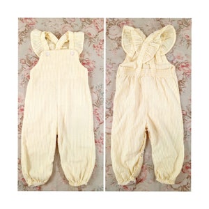Vintage Yellow Ruffled Seersucker One Piece Romper Size 18 Months by Kids Count