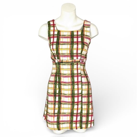 Vintage R-wear Rampage Candy Plaid Square Neck Sleeveless Mini Dress Fits 0-2/XXS Cher Horowitz Dress