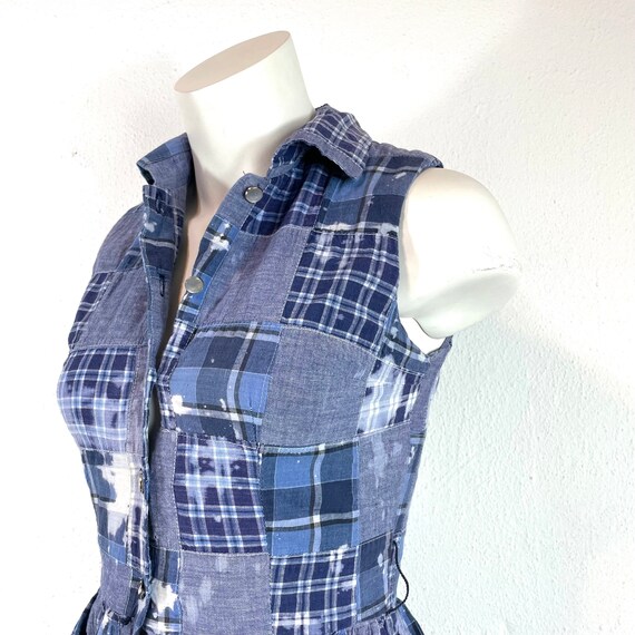 1990s Laundry by Shelli Segal Patchwork Chambray … - image 3