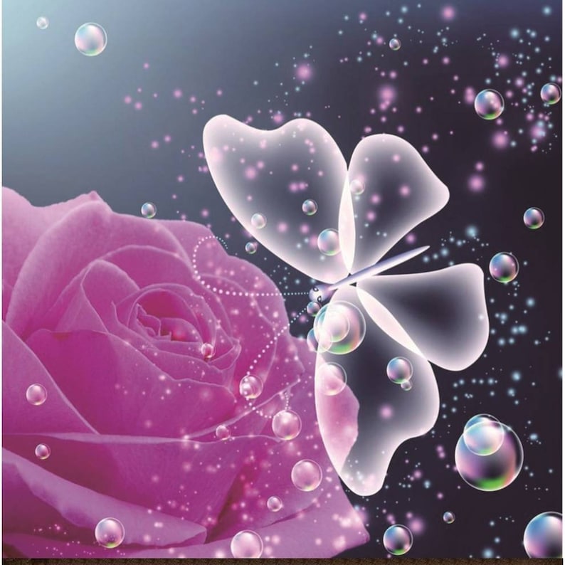 Full Round Drill home decor mosaic 30cm X 30cm 5D DIY diamond embroidery Rose and Butterfly diamond painting kit
