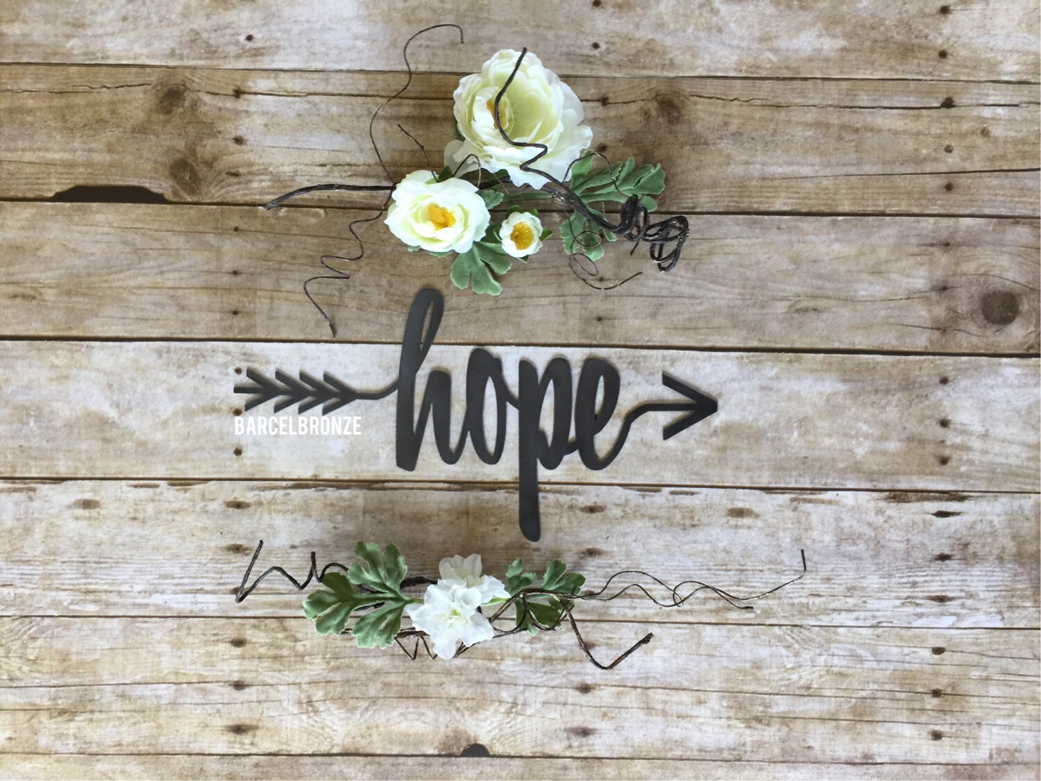 Hope Sign Hope Wall Decor Metal Sign Custom Metal Arrow Etsy
