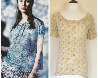 años 90 vintage gratis personas Burnout camisa Floral