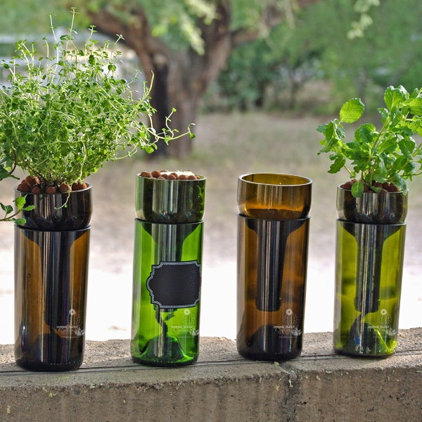 Wine Bottle Planter Etsy