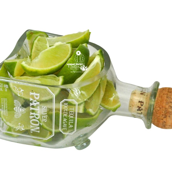 Patron Candy Dish For Tequila Lover / Gift Ideas For Boyfriend / Cut Bottle / Patron Ashtray / Planter / Nut Dish / Serving Dish
