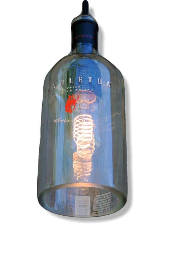 Pendleton Whiskey Pendant Light Shade Glass Cover Bottle Industrial Lighting Decor Gifts