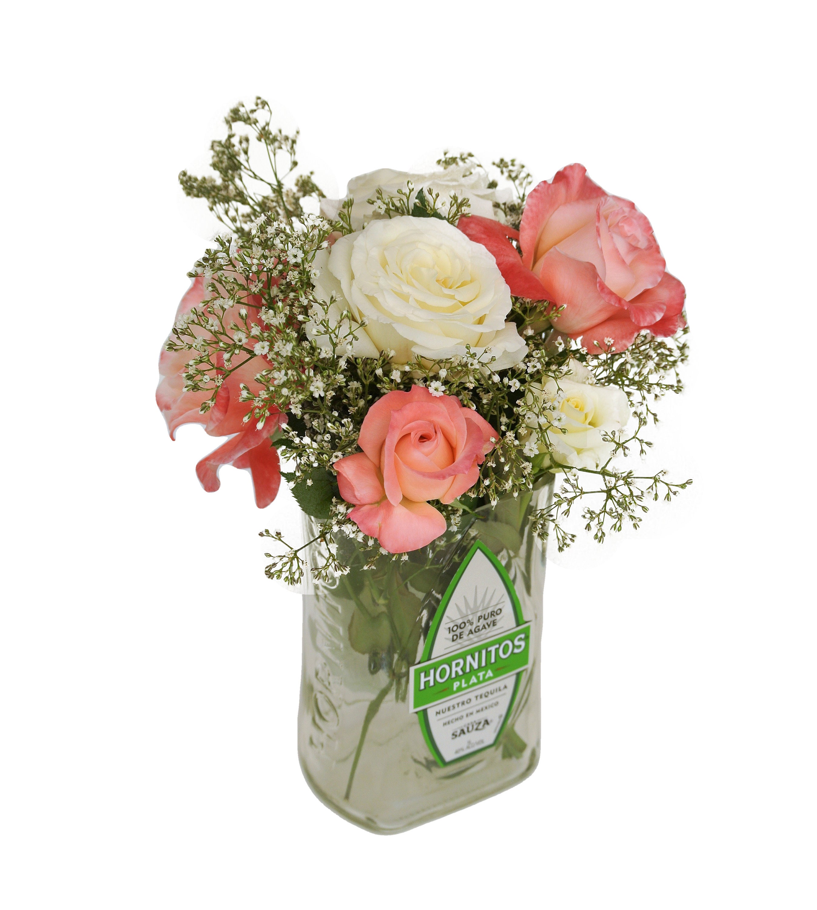 Tequila Flower Vase Hand Cut Glass / Glass Vase / Hornitos / Etsy