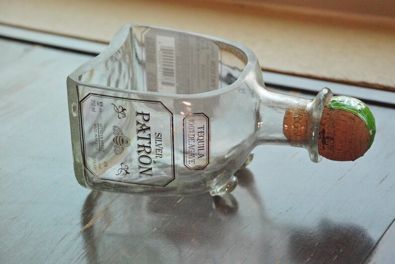 Patron Candy Dish For Tequila Lover Gift Ideas For Boyfriend Cut Bottle Patron Ashtray Planter ...