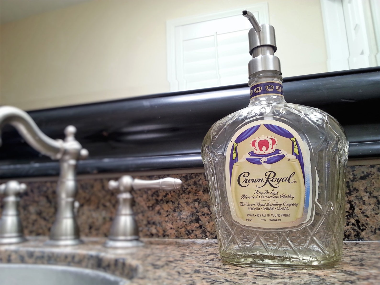 Crown Royal Soap Dispenser / Liquor Bottle Soap Dispenser / Etsy