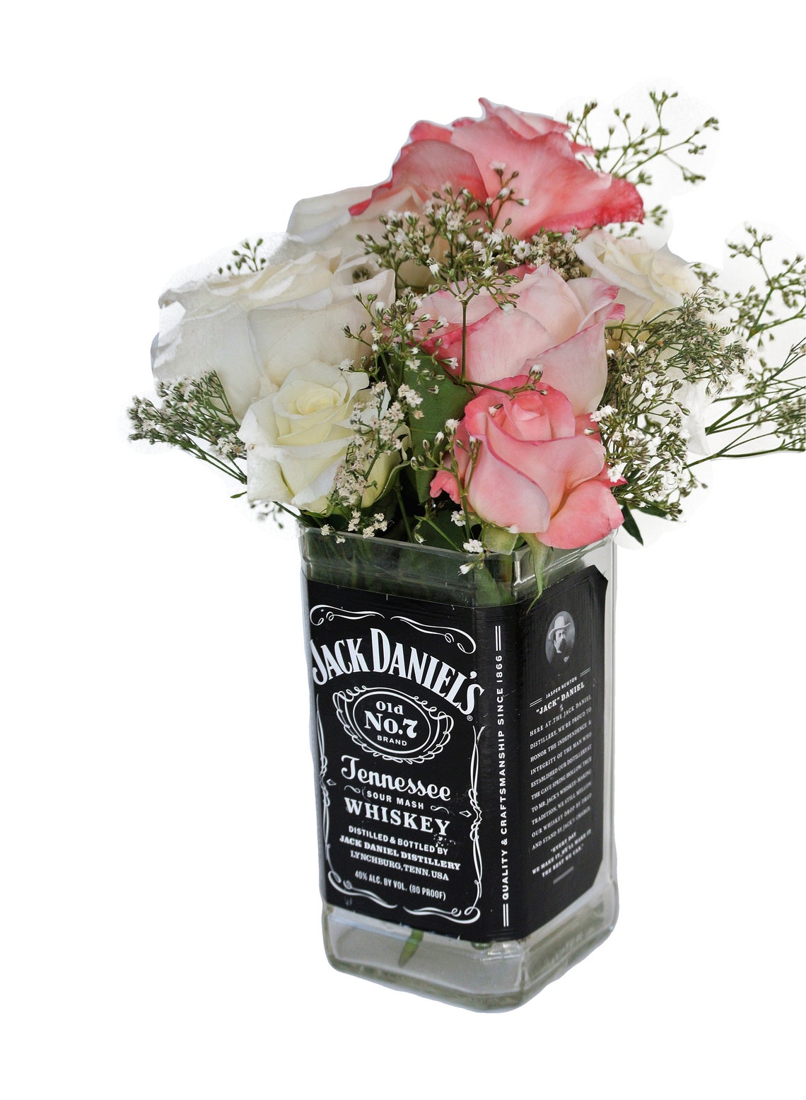 Jack Daniels Vase / Flower Vase / Whiskey Gifts / Gift For