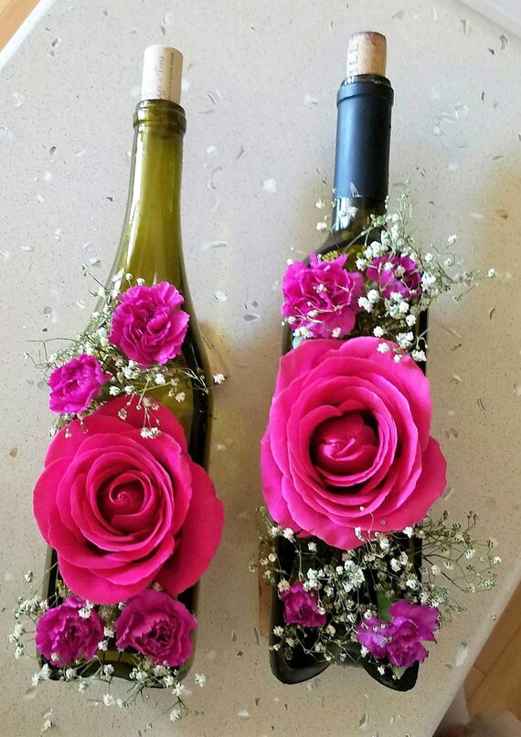 1 Wine Bottle Vase Flower Vase Wedding Vases Centerpiece Etsy