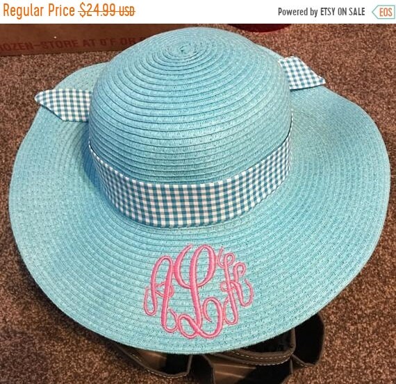 monogrammed baby beach hat