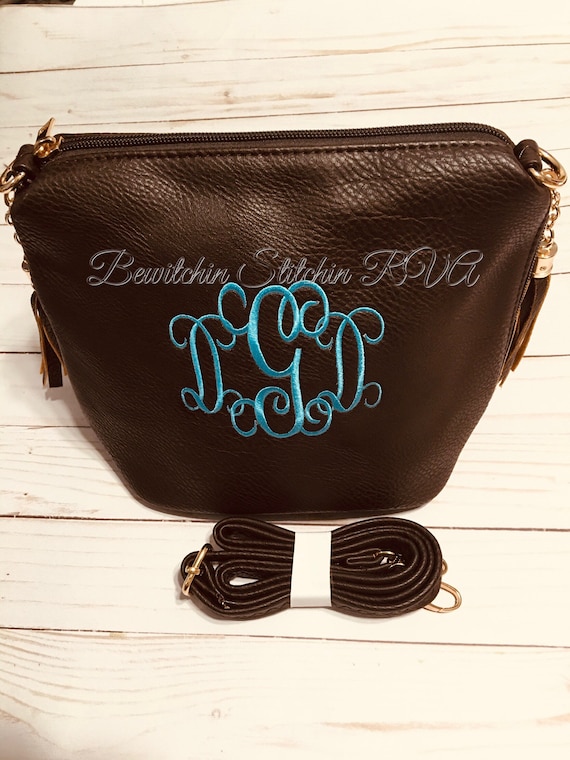 Personalized Brown Concealed Carry Crossbody Purse, Side Entry Crossbody Purse, Concealed Carry Bag, Monogrammed Concealed Access Purse