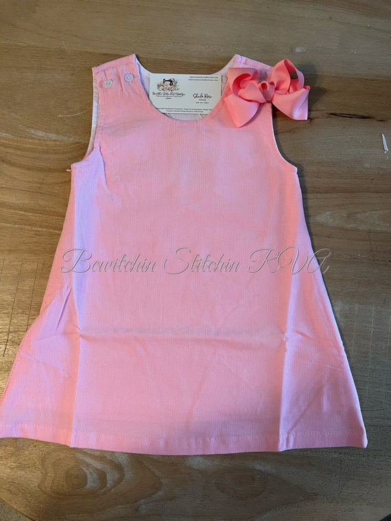 Personalized Pink Corduroy Dress, Girls Pink Corduroy Dress,Toddler Pink Corduroy Jumper, Valentine’s Dress, Easter Dress, Christmas Dress