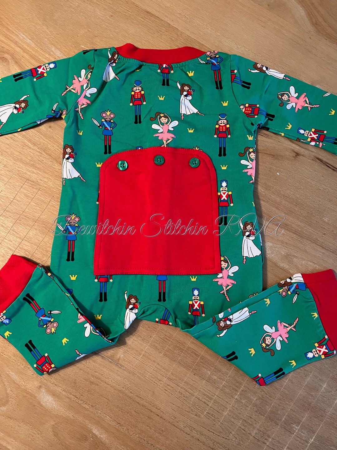Nutcracker Print Faux Butt Flap Pajamas Infant and Baby Faux Etsy
