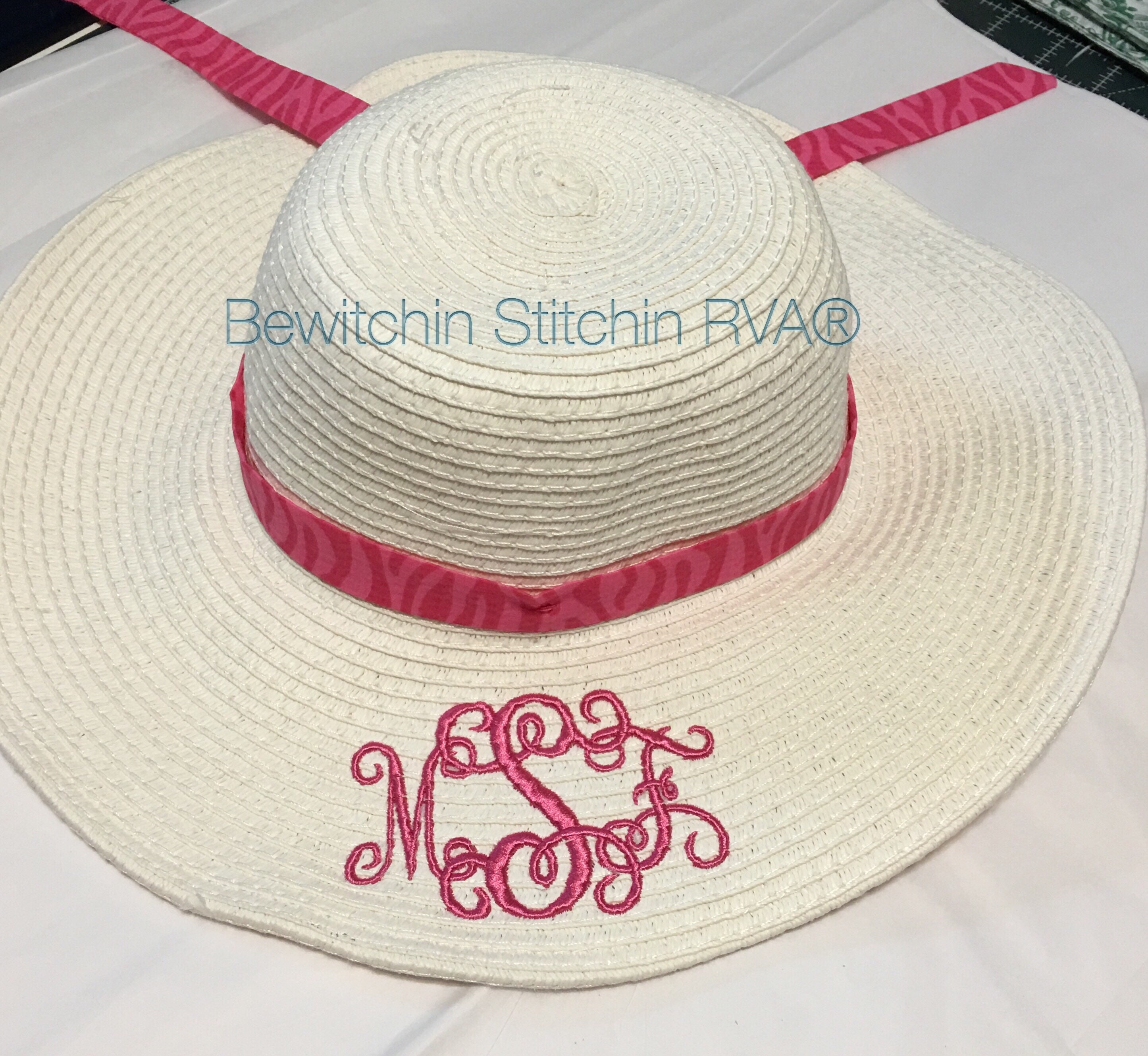 monogrammed baby beach hat
