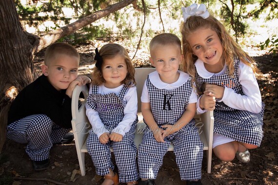 Personalized Gingham Longall, Green Gingham Longall, Red Gingham Longall, Navy Gingham Longall, Christmas Longall, Black Gingham