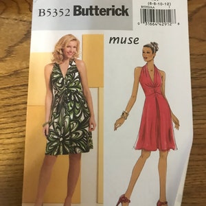 Butterick Sewing Pattern B5352, Ladies Halter Dresses, Muse Collection, Sizes 6-12, Uncut