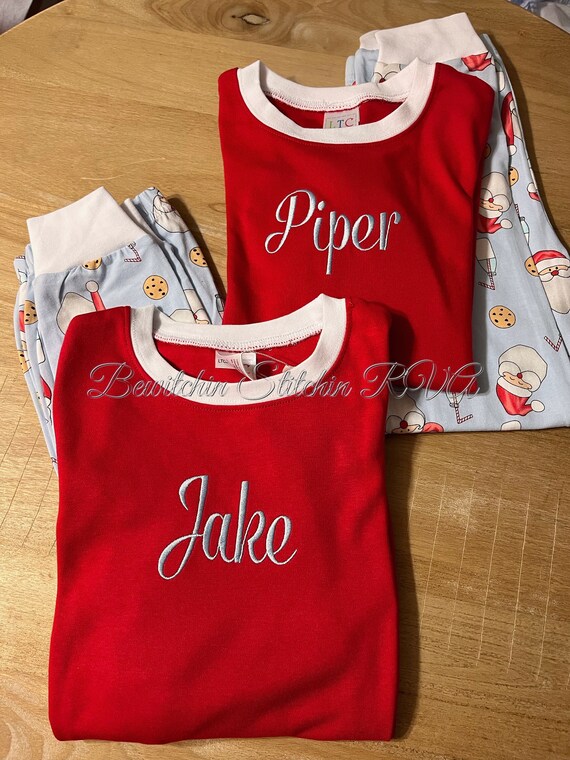 Personalized Baby Christmas Pajamas, Cookies for Santa, Boys Pajamas, Girls Pajamas