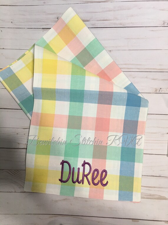 Personalized Custom Made Table Runner, Pastel Buffalo Check Table Runner, Pastel Plaid Table Runner, Farmhouse Table Runner