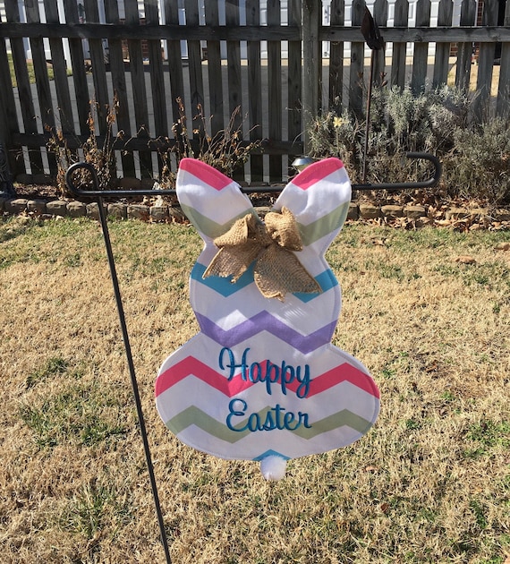 Easter Bunny Garden Flag, Bunny Flag, Embroidered, In Stock