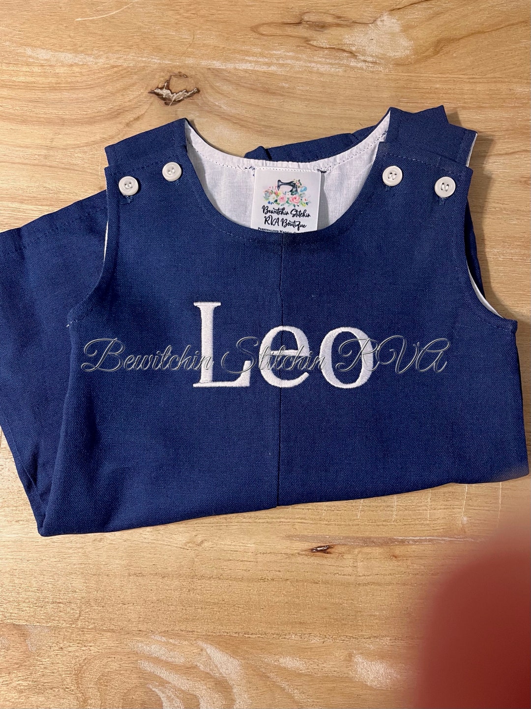 Personalized Navy Jon Jon, Fully Lined Jon Jon, Light Blue Jon Jon