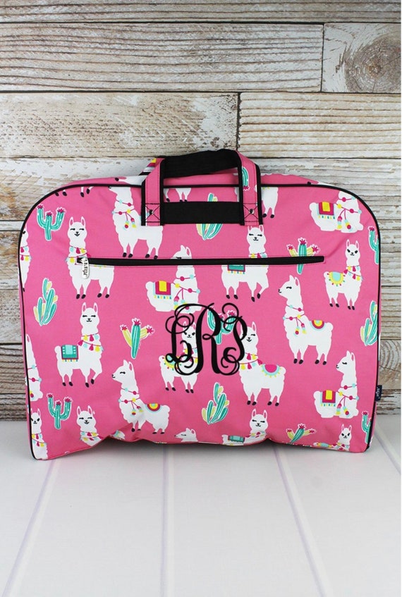 Monogrammed Llamas Garment Bag, Weekend Garment Bag, Costume Bag, Travel Garment Bag, Farm Trucks, Sunflowers, Llamas