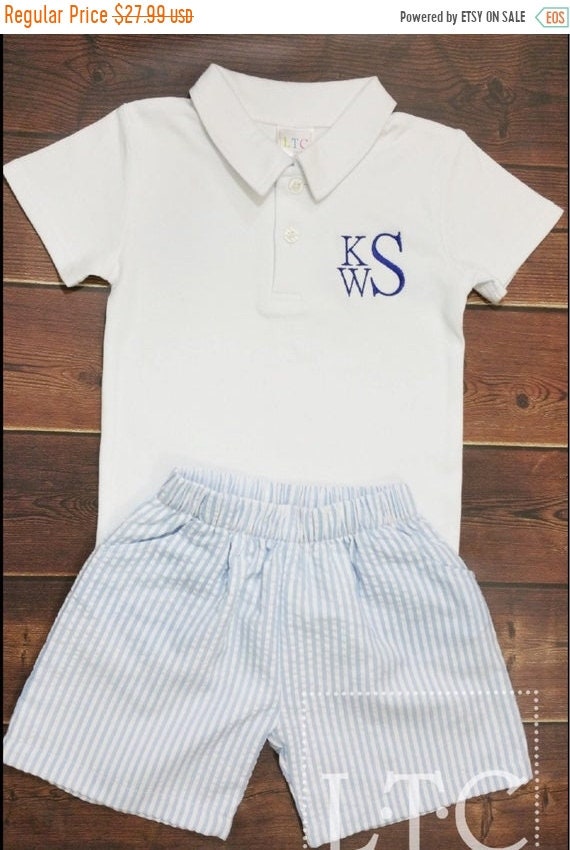 Personalized Shorts, Boys, Seersucker,  Baby, Toddler, Boys, Navy, Khaki, Blue, Red, Aqua