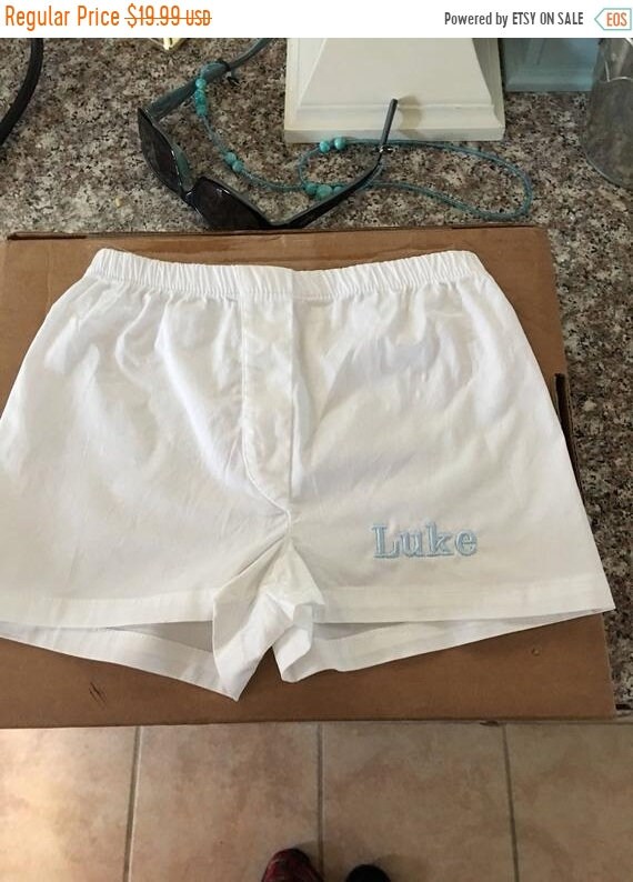 Personalized Baby Boxers, Boxer Shorts, Diaper Cover, Natural White