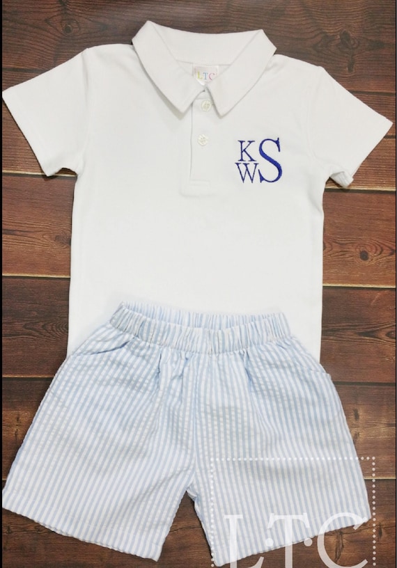 Personalized Seersucker Shorts, Boys Shorts, Seersucker Shorts, Baby, Toddler, Boys, Navy, Khaki, Blue, Shirt Not Included