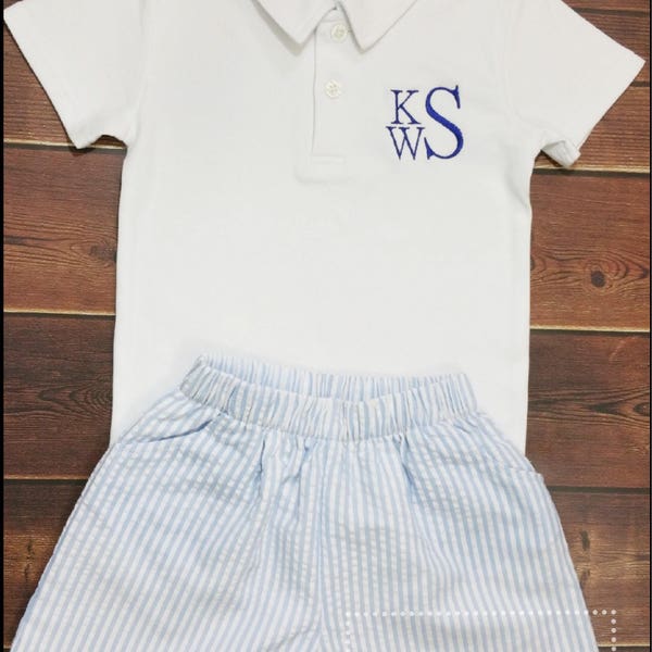 Personalized Seersucker Shorts, Boys Shorts, Seersucker Shorts, Baby, Toddler, Boys, Navy, Khaki, Blue, Shirt Not Included