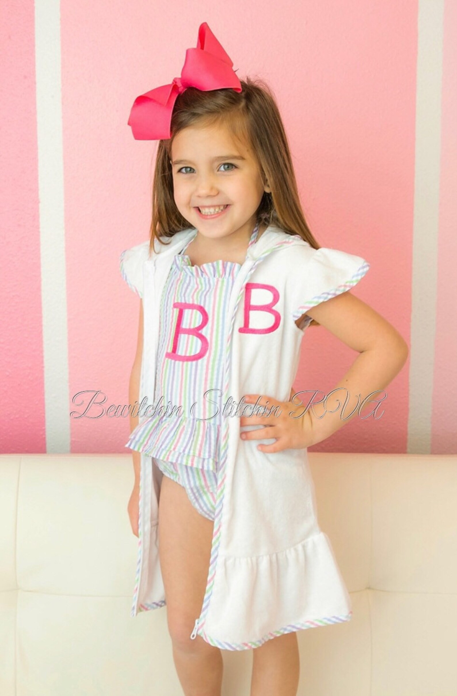 Personalized Girls Swimsuit Coverup Cotton Terry Etsy