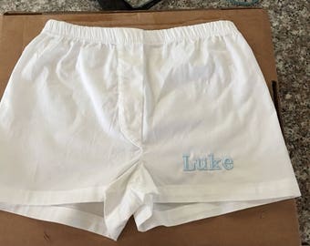 Personalized Baby Boxers, Boxer Shorts, Diaper Cover, Natural White