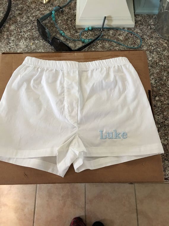 Personalized Baby Boxers, Boxer Shorts, Diaper Cover, Natural White