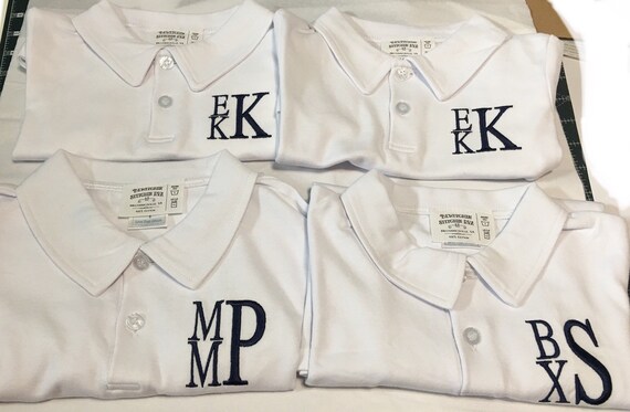 Personalized Easter Polo Shirt, Baby, Toddler, Boys, White, Navy Blue