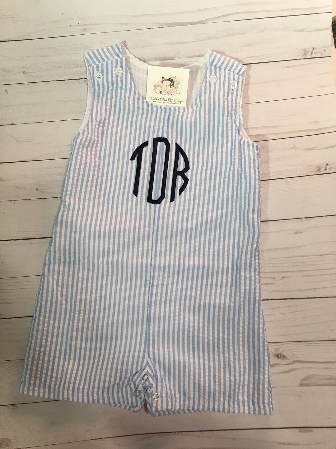 Teddy's Jon Jon - Sycamore Seersucker Stripe with Wood Boat Blue