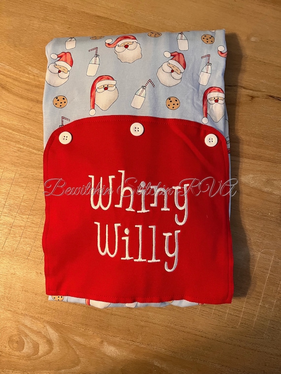 Unisex Christmas Pajamas, Family Christmas PJ’s, One Piece Faux Butt Flap Pajamas, Oh Holy Night, Cookies for Santa, CPSIA Compliant