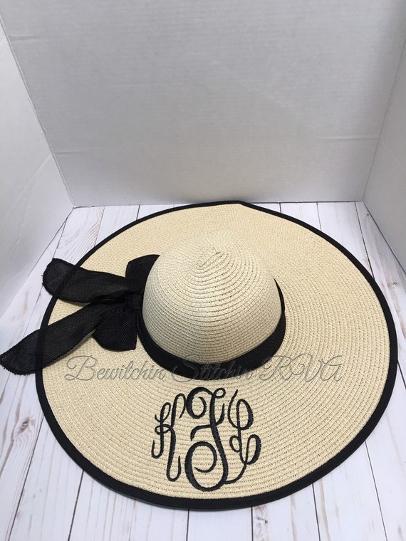 Personalized Floppy Straw Hat, Bride Beach Hat, Beach Hat, Sun Hat, Wide Brim Hat, Personalized Hat, Bridesmaid Hat, Natural Straw Hat