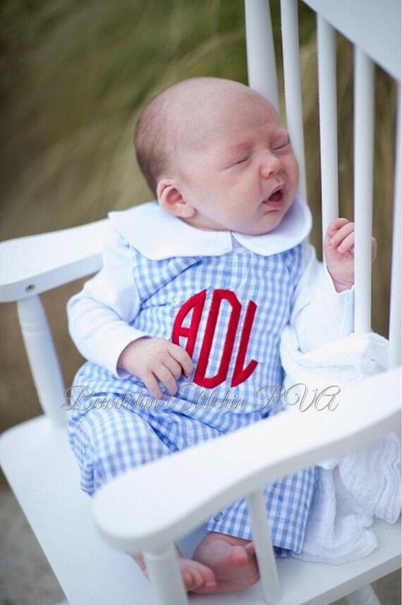 Personalized Light Blue Gingham Longall, Green Gingham Longall, Red Gingham Longall, Navy Gingham Longall, Black Gingham