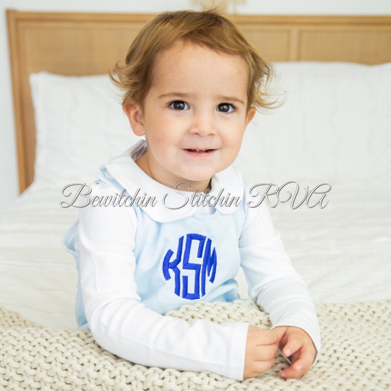 Monogrammed Baby Blue Corduroy Longall, Personalized Lt Blue Corduroy Longall, Blue Corduroy Longall, Fully Lined, Baby, Toddlers