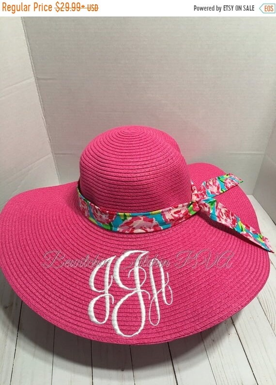 coral floppy hat