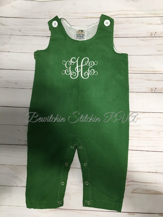 Green Corduroy Longall, Personalized Longall, Fully Lined, Baby, Toddler, Girls, Boys, Red, Navy, Kelley Green, Chocolate Brown, SHIPS FREE