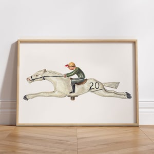 Palmyra Andalusian Weathervane Art Print: Steeplechase Jockey Giclee