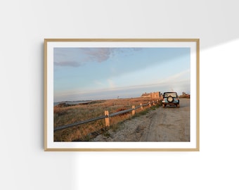 Nantucket Jeep Fotografie Druck, Smith's Point Madaket Strand Dekor, Blauer Jeep Wrangler Kunst, New England Küstenwandkunst, Cape Cod Geschenk