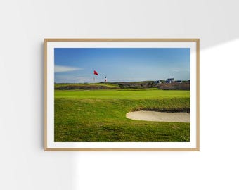 Nantucket Golf Platz Druck | Luxus Country Club Dekor gerahmt | Geschenk für Golfer Büro